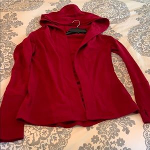 Evereve size m cardigan sweatshirt hoodie red